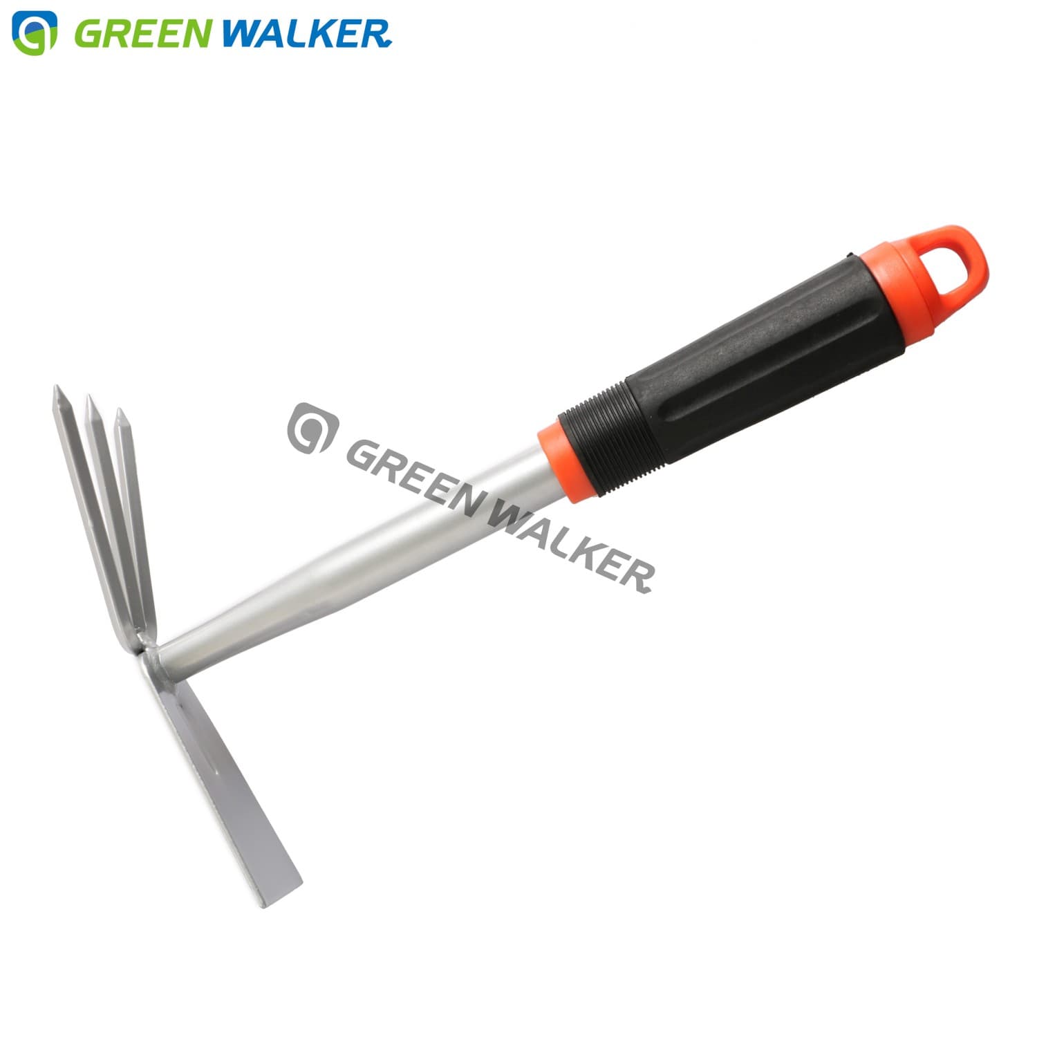 Garden cultivator with mattock made in Taiwan.