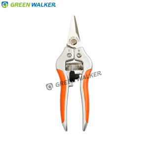 Fruit scissors made in Taiwan with stainless steel blades by GREEN WALKER Garden Products.