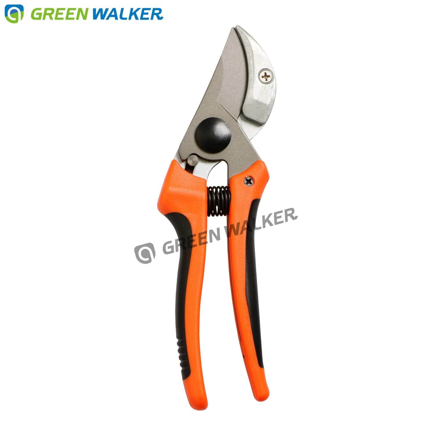 Anvil pruning shears, secateurs with quality SK5 steel blades made in Taiwan by GREEN WALKER.